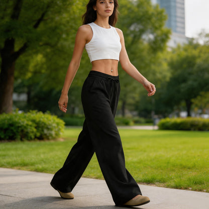 🔥 Women's Linen Wide Leg Pants – Breathable Comfort, Relaxed Fit & Timeless Style
