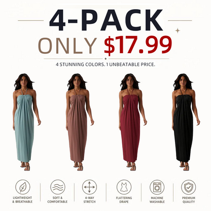 Halter Tie Back Maxi Dress with Pockets