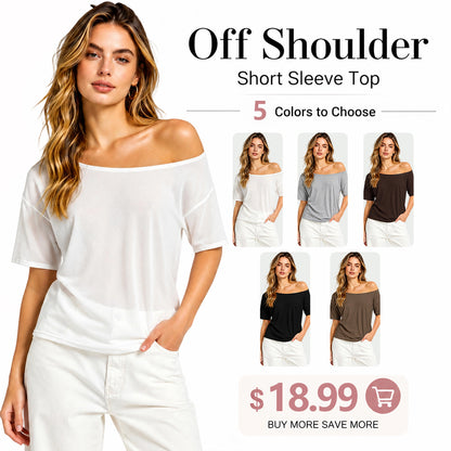 Women's Solid-Color Versatile Short-Sleeve Top