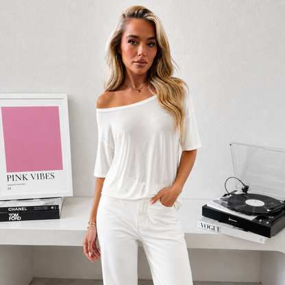 Women's Solid-Color Versatile Short-Sleeve Top