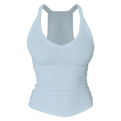 Built-in bust support, sleeveless backless slim-fit basic tank top
